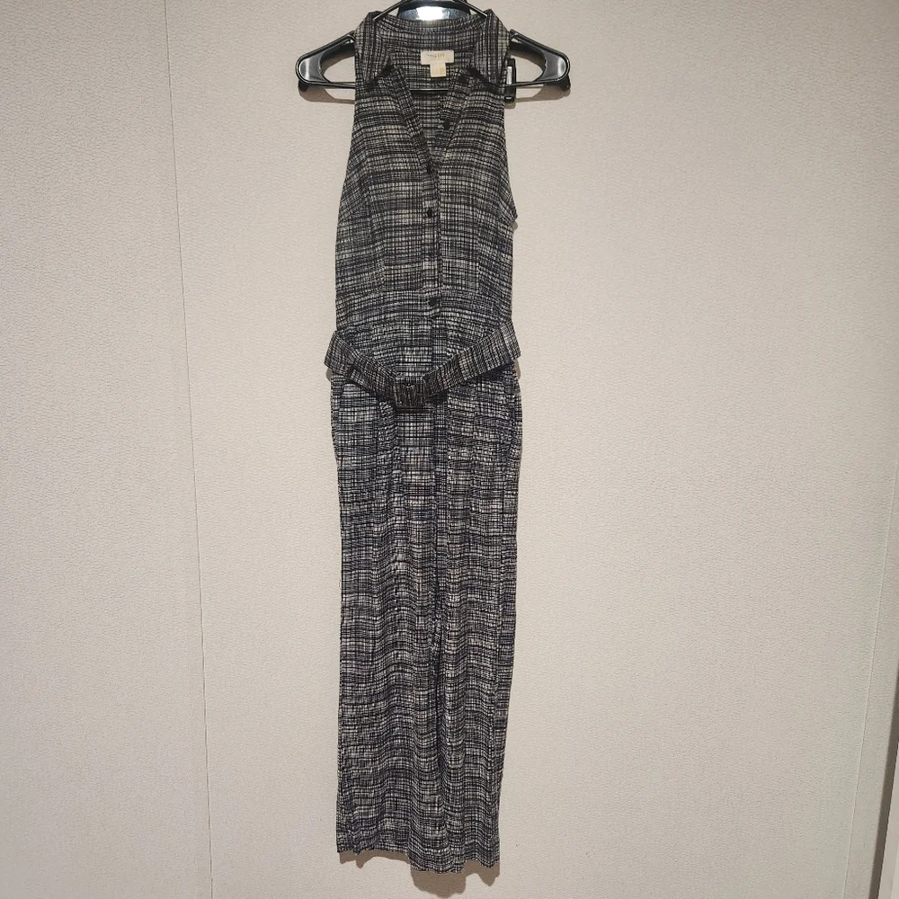 Maeve Anthropologie Sleeveless Plaid Jumpsuit Belted Size 0P - Picture 3 of 10